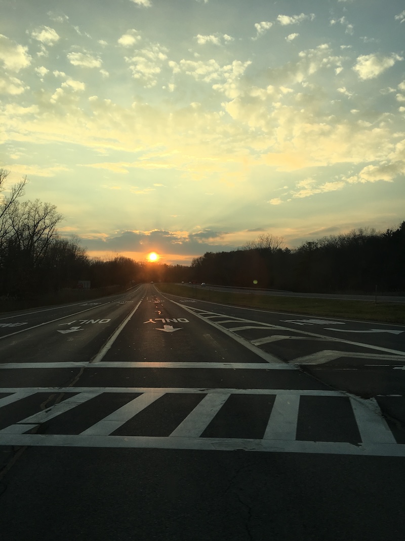 Road at sunset