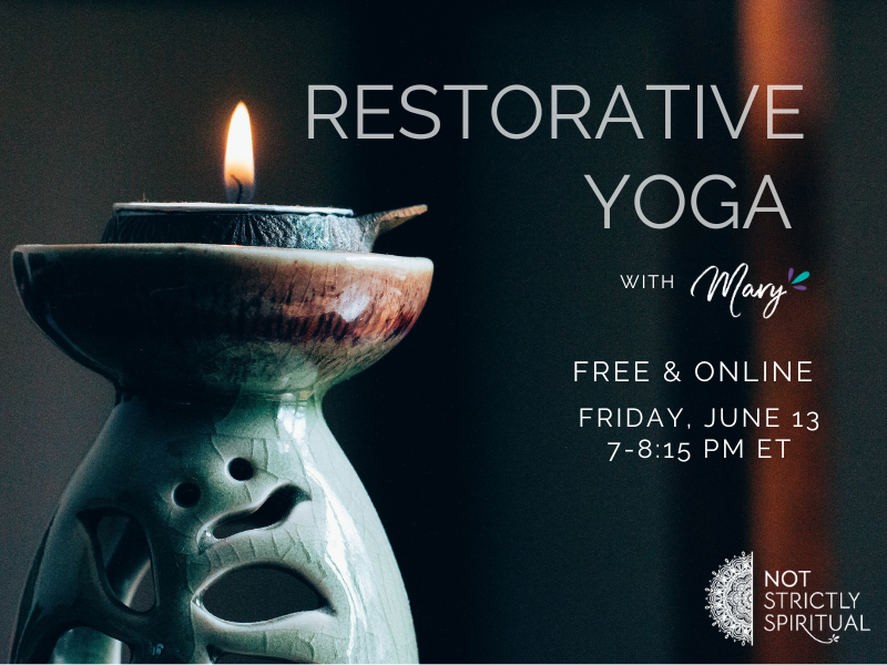 Restorative Yoga Class image with June 13 info